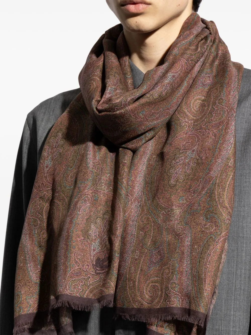 Paisley-Print Frayed-Edge Scarf sold by Wanan Luxury product image thumbnail 2