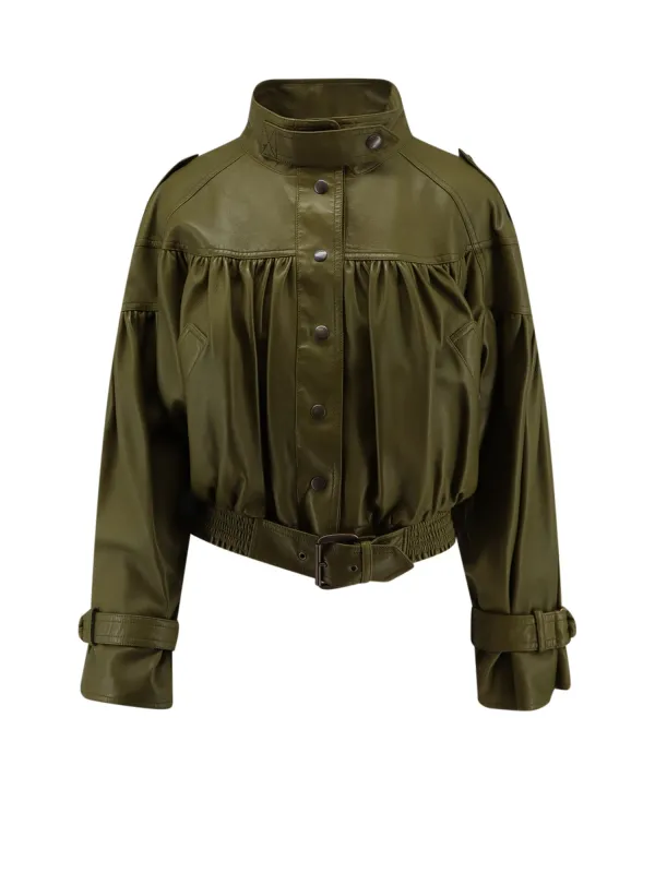 Crop Fit Leather Jacket made by Chloe