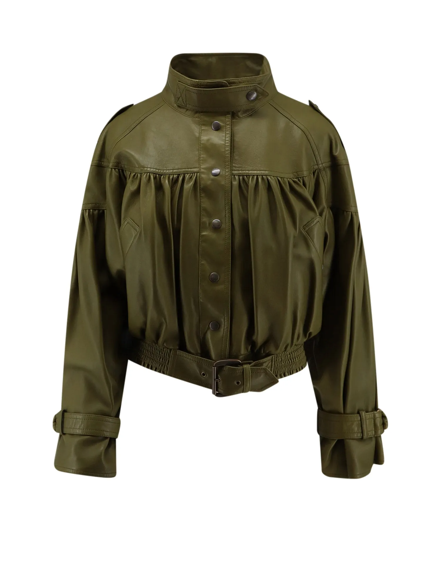 Crop Fit Leather Jacket sold by Wanan Luxury