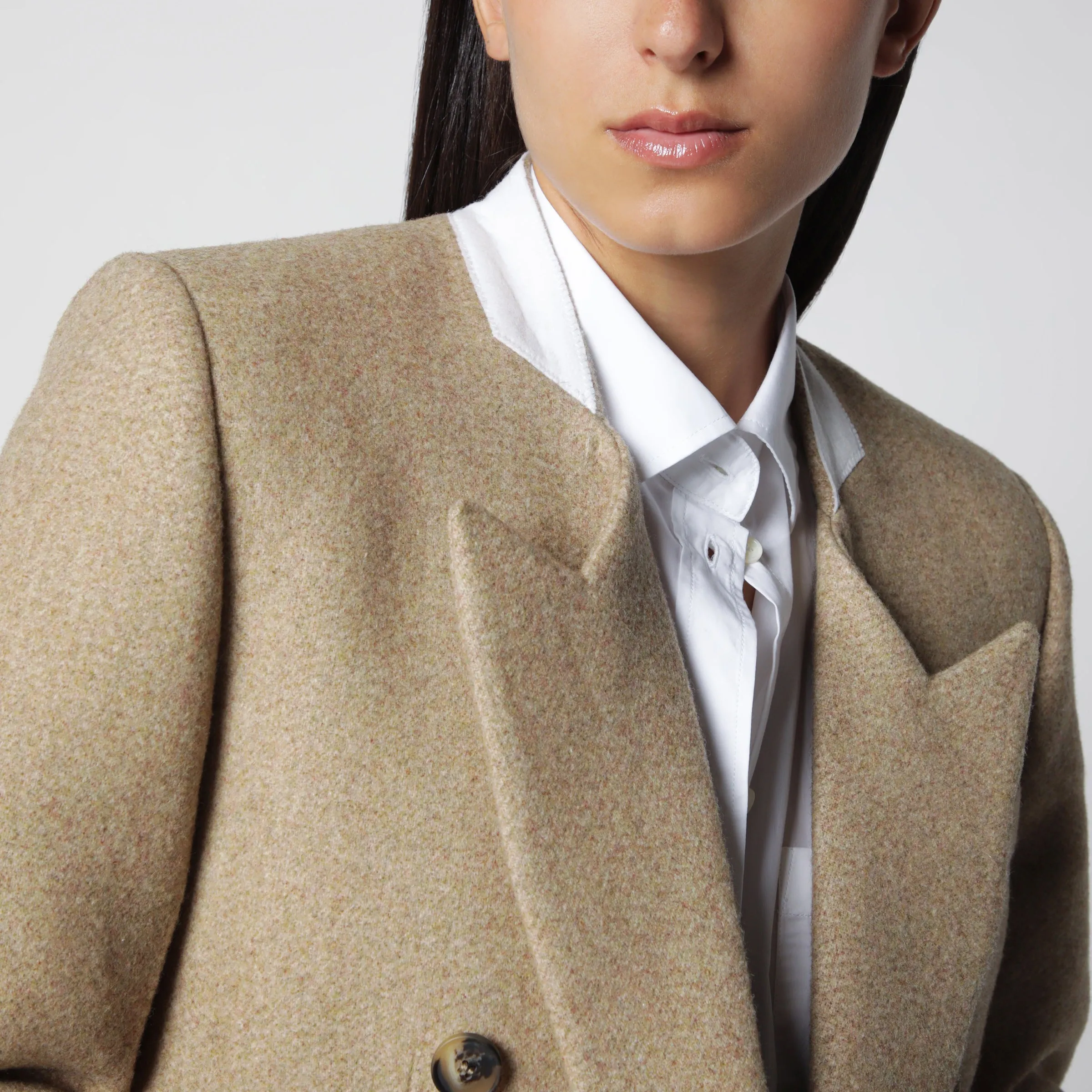 Beatrice Double-Breasted Jacket In Camel Wool sold by Wanan Luxury product image thumbnail 2