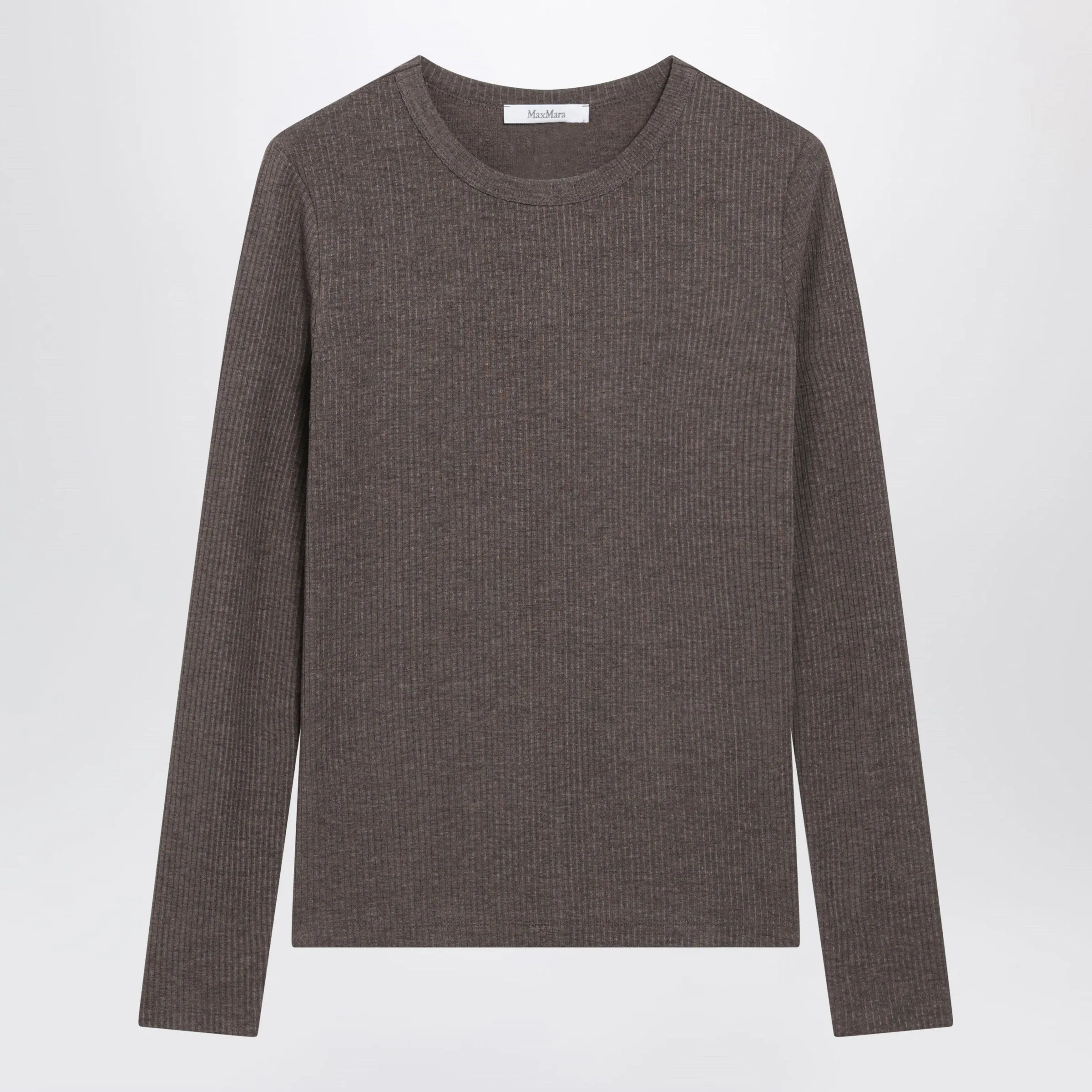 Long-Sleeve T-Shirt In Dark Khaki Jersey sold by Wanan Luxury