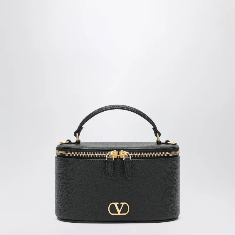 V Logo Signature Mini Vanity Bag In Black Leather made by Valentino Garavani