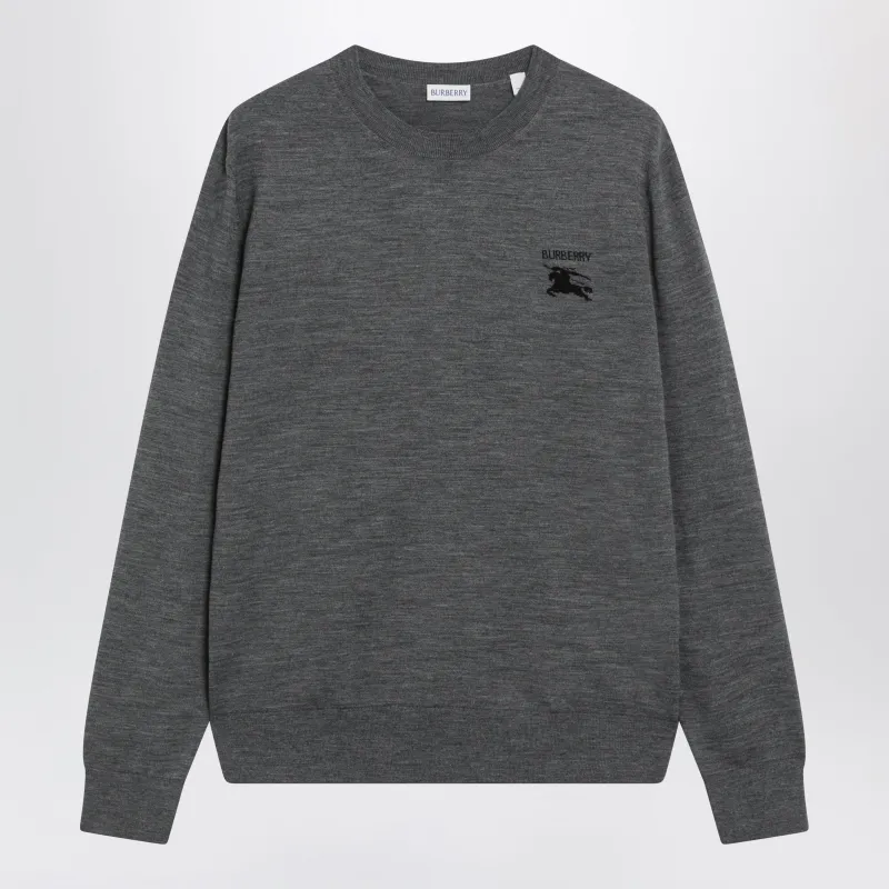 Grey Wool Crewneck Sweater made by Burberry