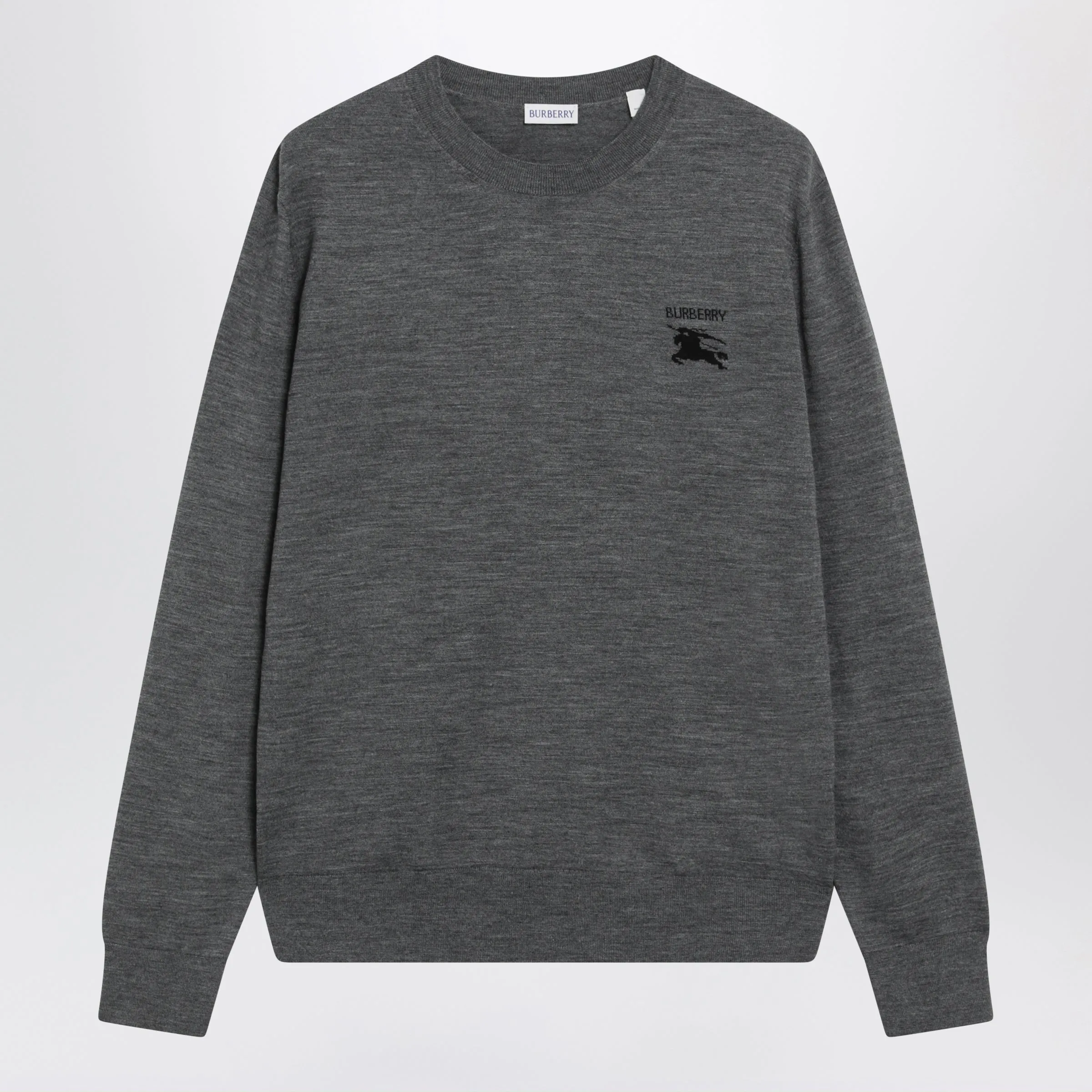 Grey Wool Crewneck Sweater sold by Wanan Luxury
