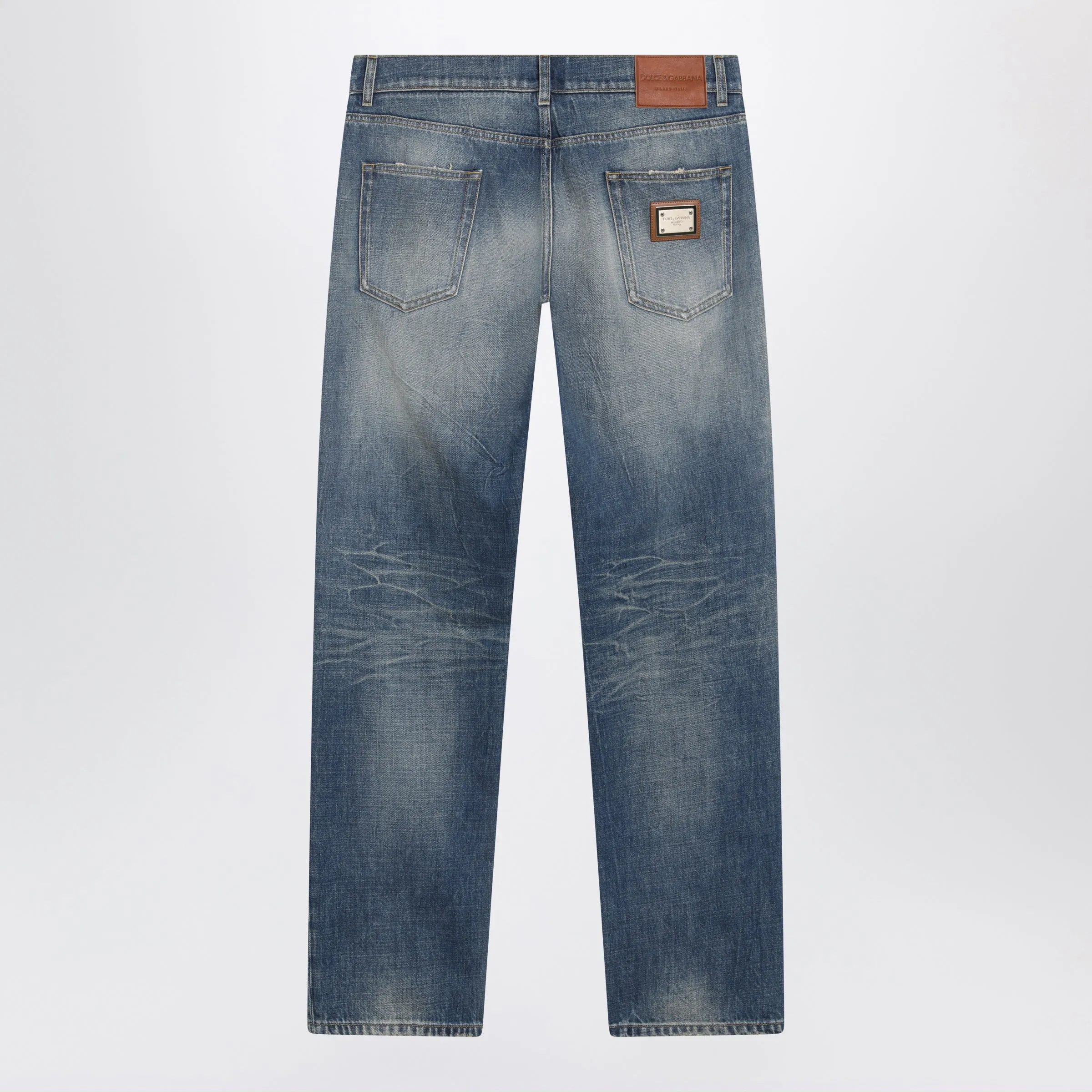 Blue Washed-Effect Jeans With Logo Plaque sold by Wanan Luxury product image thumbnail 2