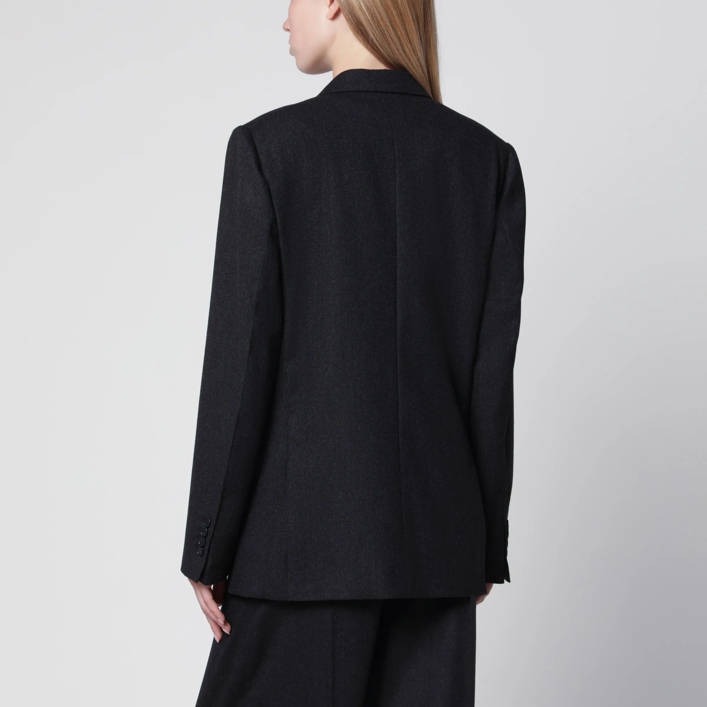 Dark Grey Double-Breasted Wool Jacket sold by Wanan Luxury product image thumbnail 3