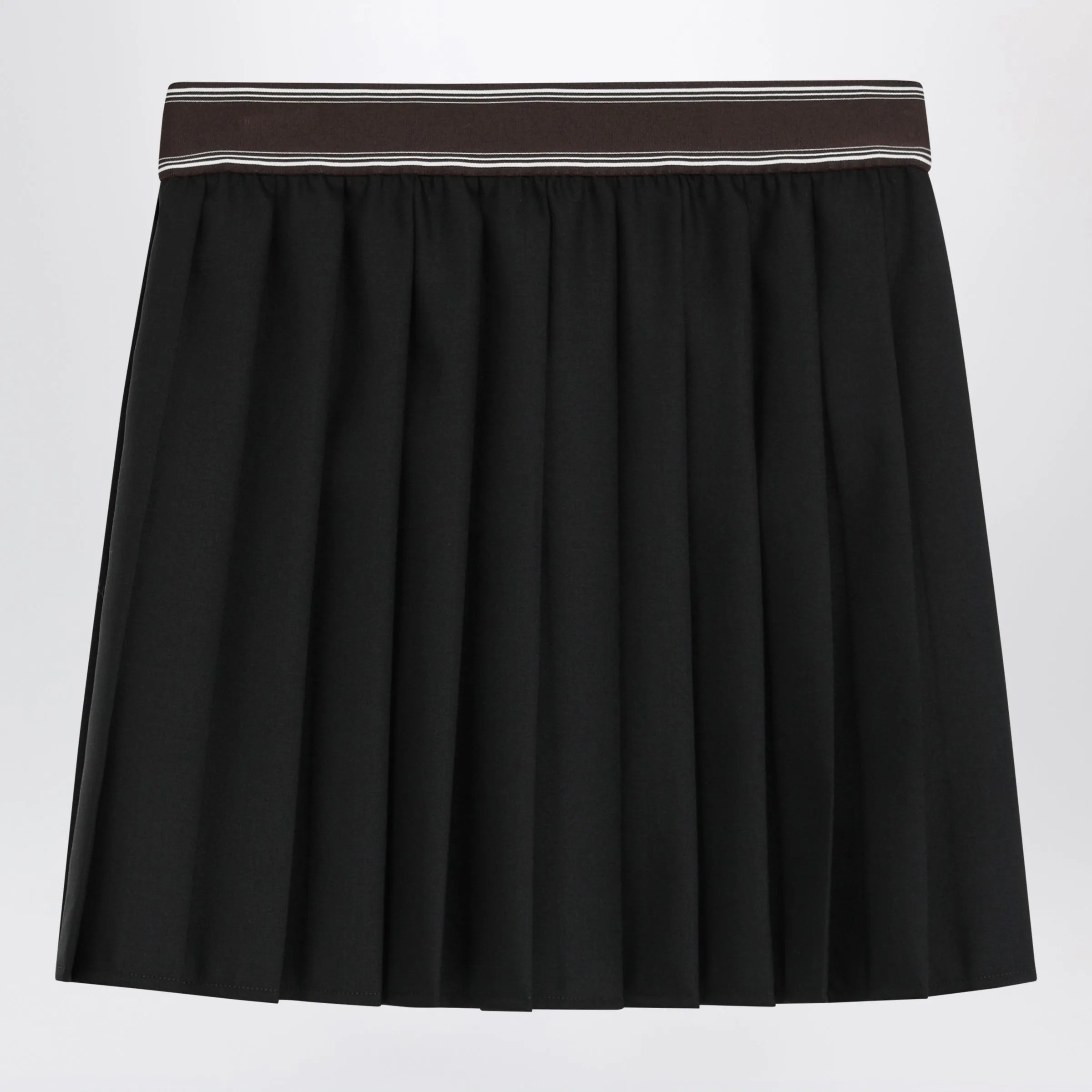 Black Wool And Mohair Pleated Mini Skirt sold by Wanan Luxury product image thumbnail 2
