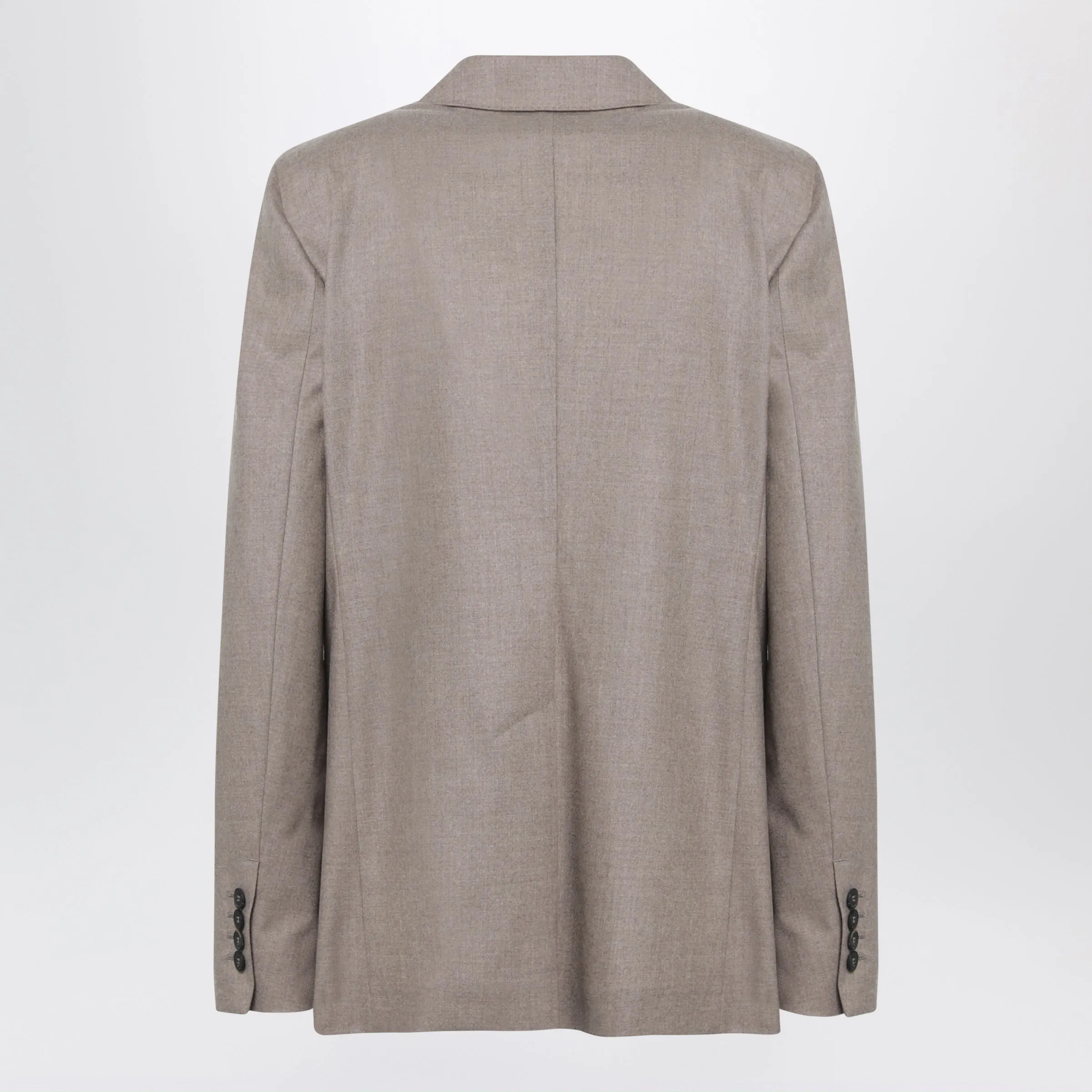 Single-Breasted Jacket In Dark Khaki Cashmere Foulé sold by Wanan Luxury product image thumbnail 2