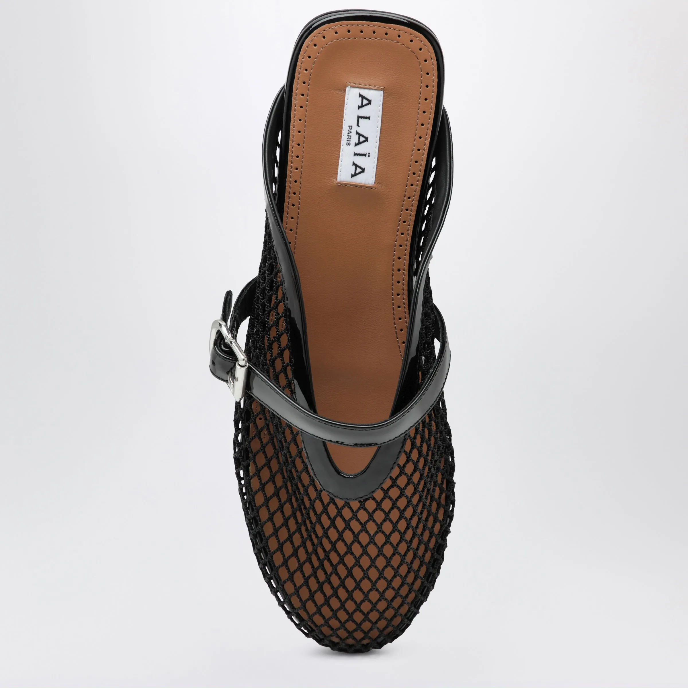 Flat Mesh Mules With Buckle Strap In Black sold by Wanan Luxury product image thumbnail 3
