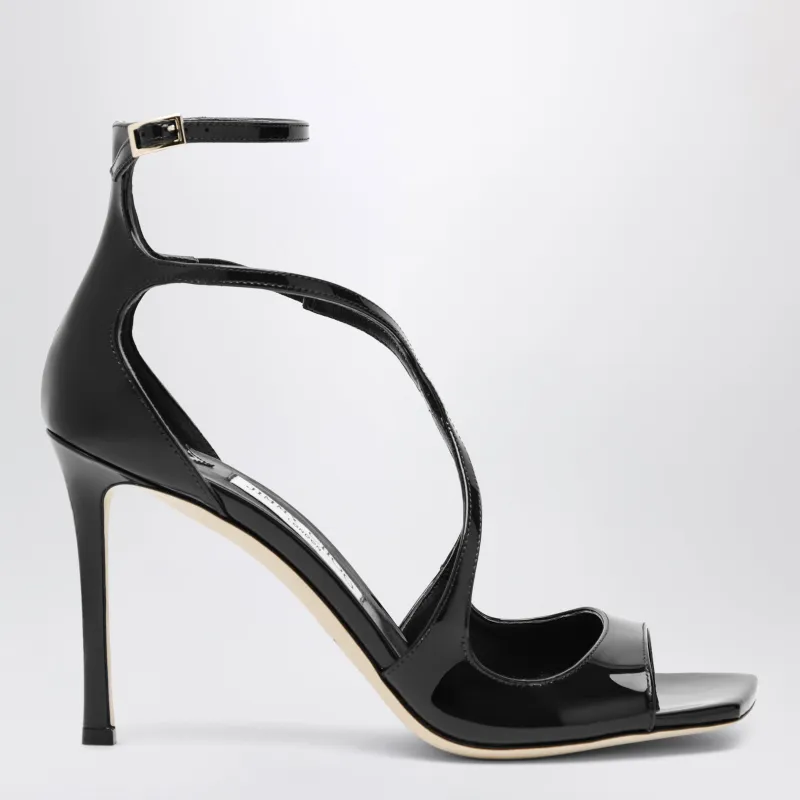 Azia Sandals In Black Patent Leather made by Jimmy Choo