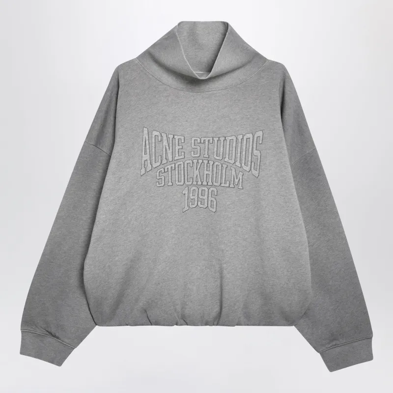 Mélange Gray Fleece Sweatshirt With Logo made by Acne Studios