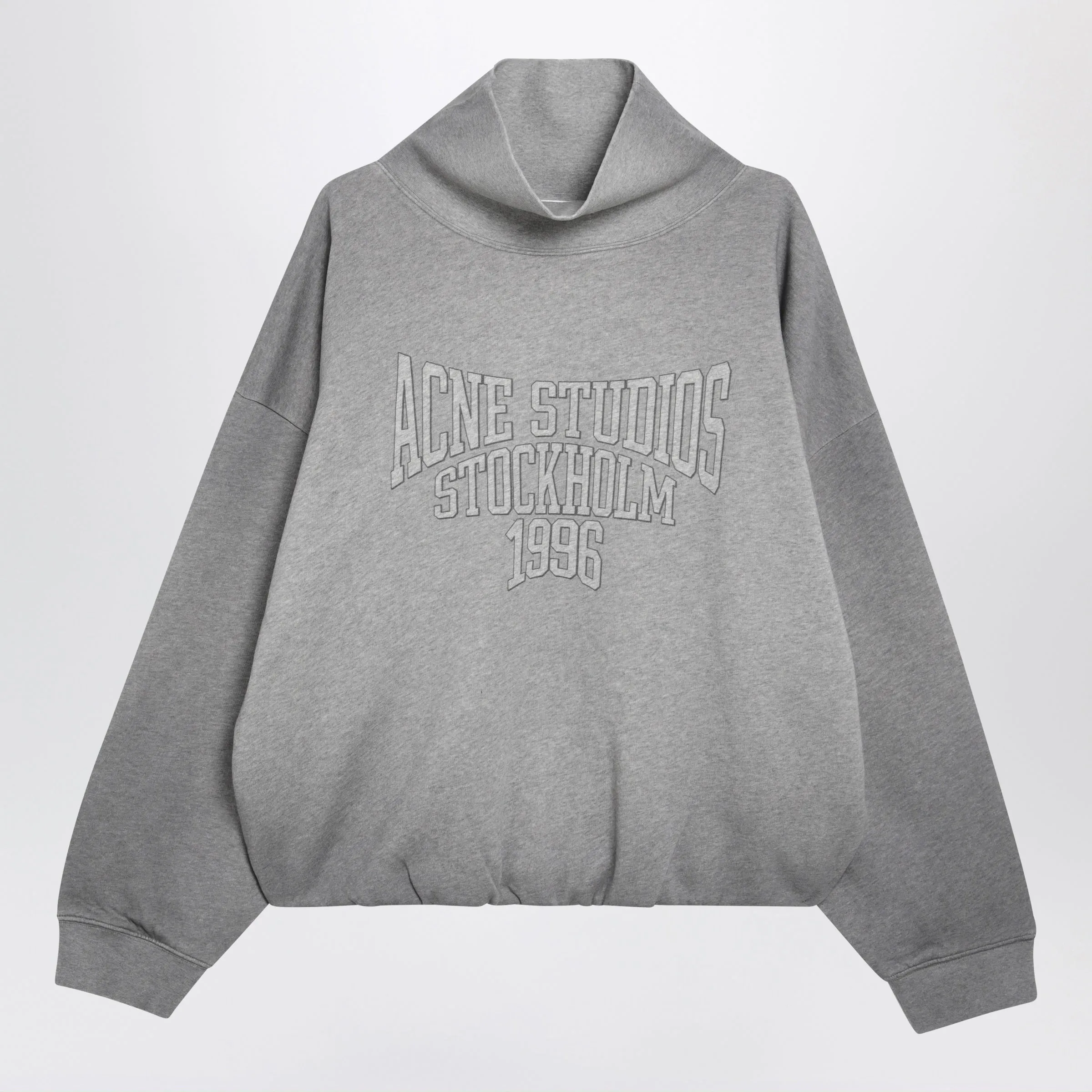 Mélange Gray Fleece Sweatshirt With Logo sold by Wanan Luxury
