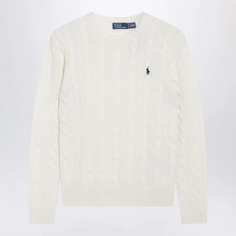Cable-Knit Sweater In Cream Wool And Cashmere made by Polo by Ralph Lauren
