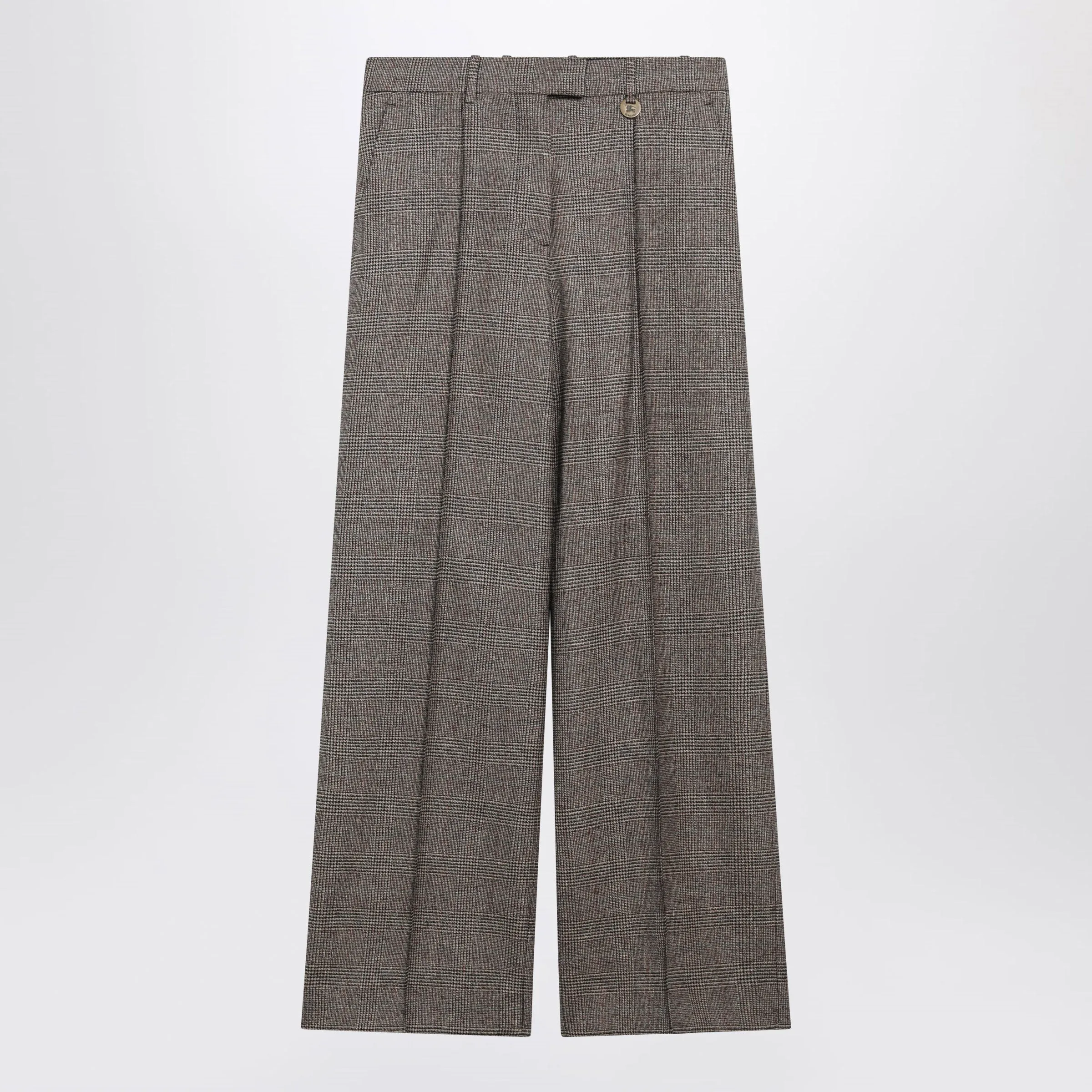 Prince Of Wales Wool-Blend Trousers sold by Wanan Luxury