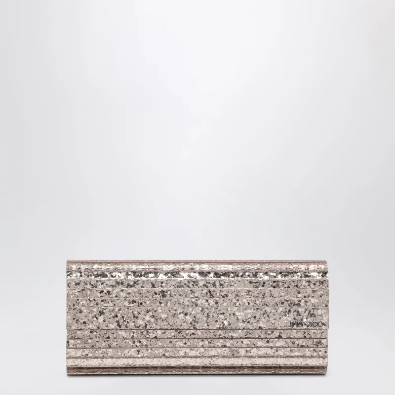 Pink Sweetie Glitter Fabric Clutch made by Jimmy Choo