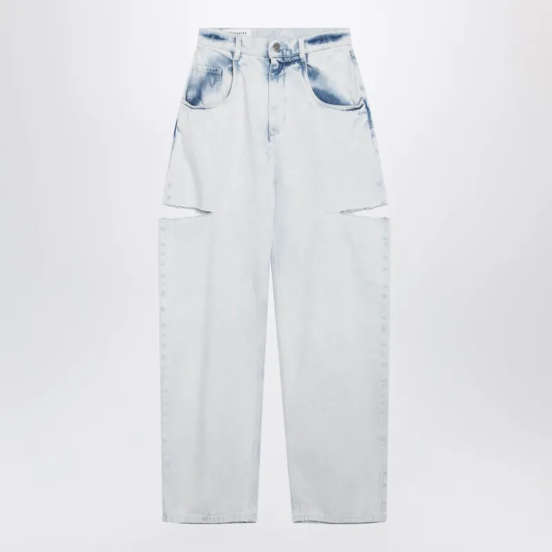 Blue Faded Cotton Jeans With Cut-Out Details made by Maison Margiela