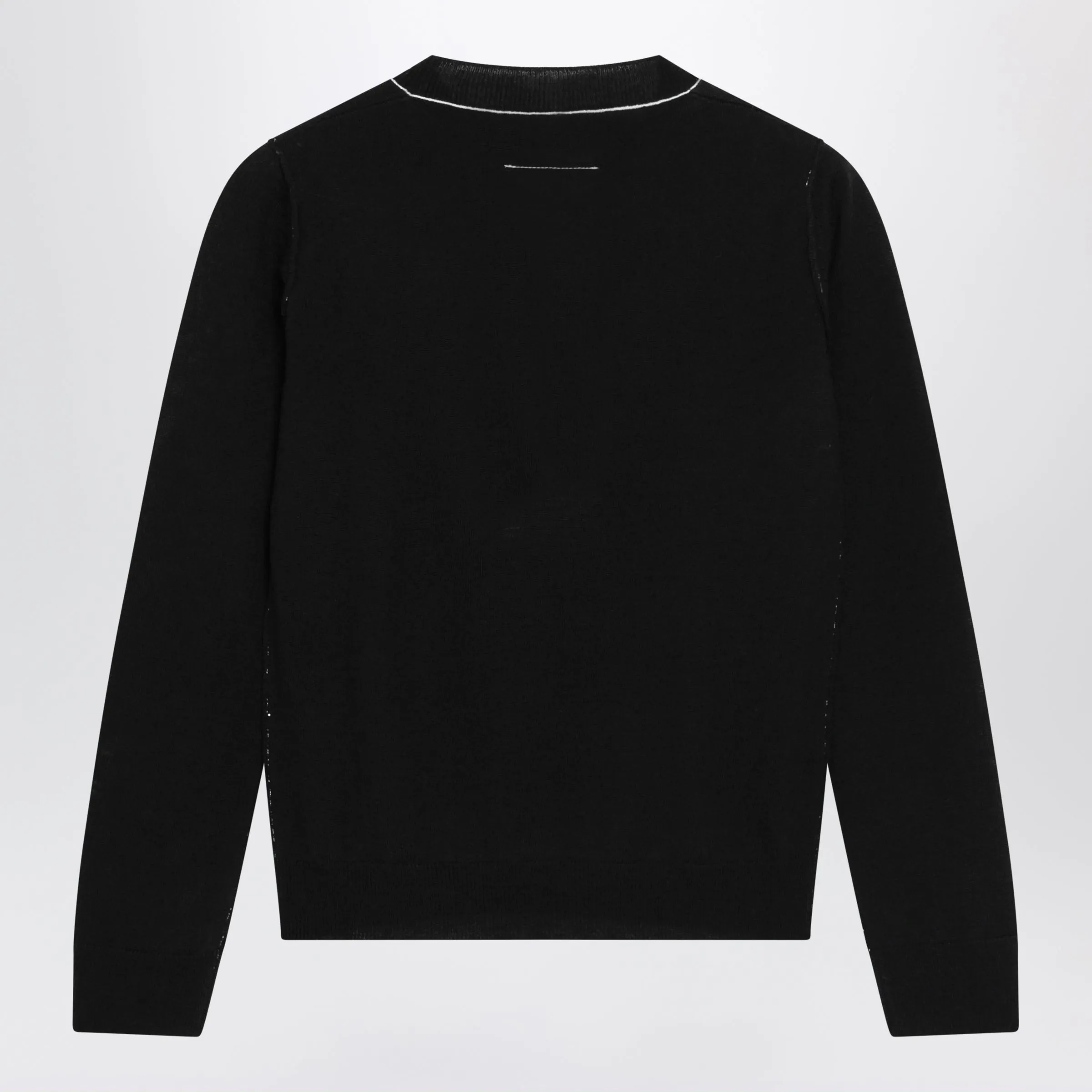 Wool-Blend Sweater With Contrast Trim In Black sold by Wanan Luxury product image thumbnail 2