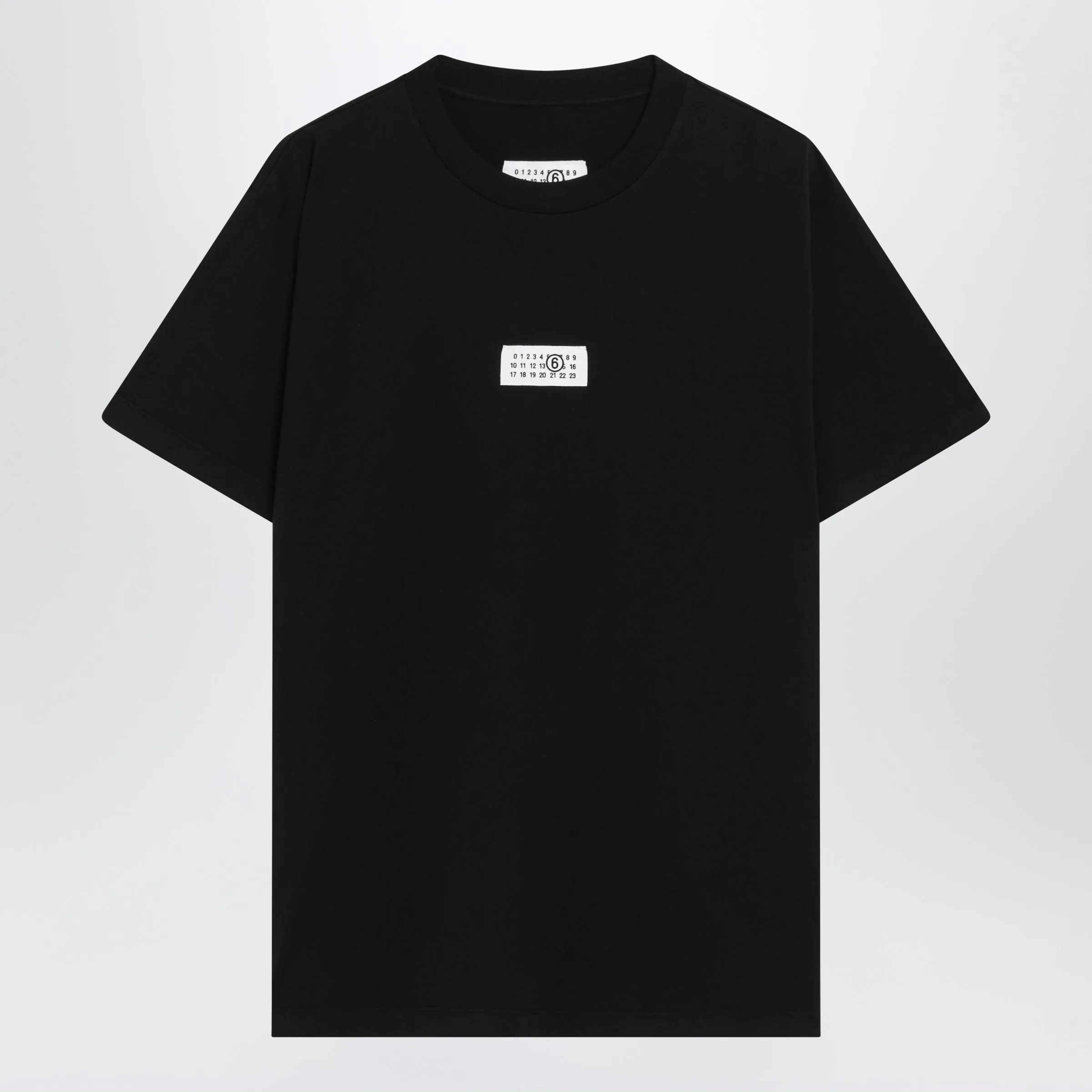 Black Cotton Jersey T-Shirt With Logo Patch sold by Wanan Luxury