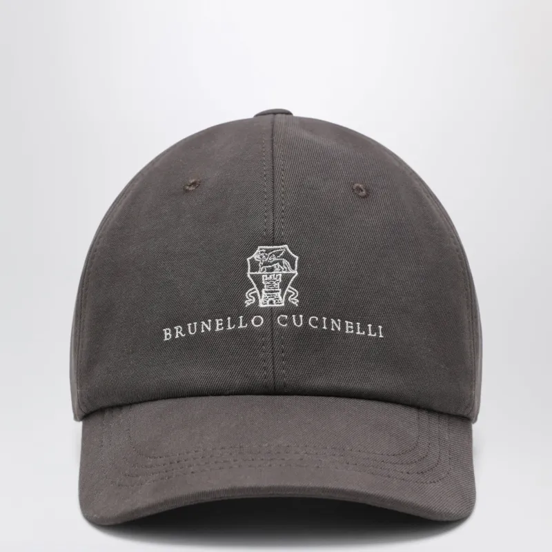 Brown Cotton Baseball Cap made by Brunello Cucinelli