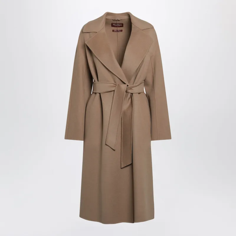 Camel Belted Coat In Wool Blend made by MaxMara