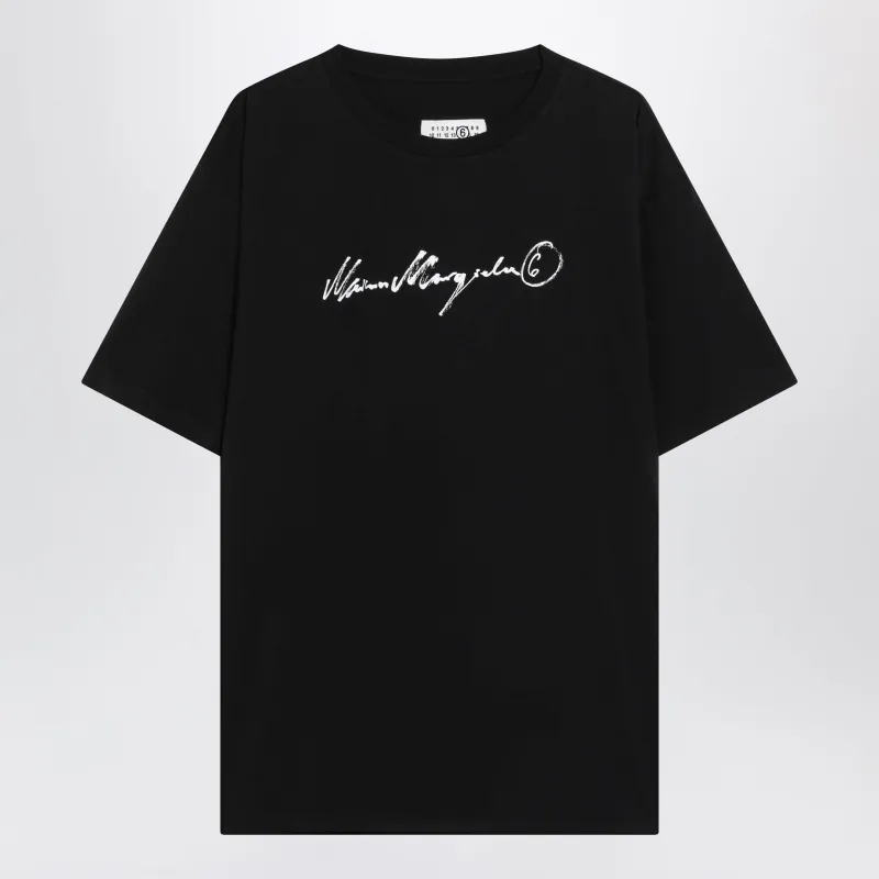 Black T-Shirt With Logo Print made by Maison Margiela