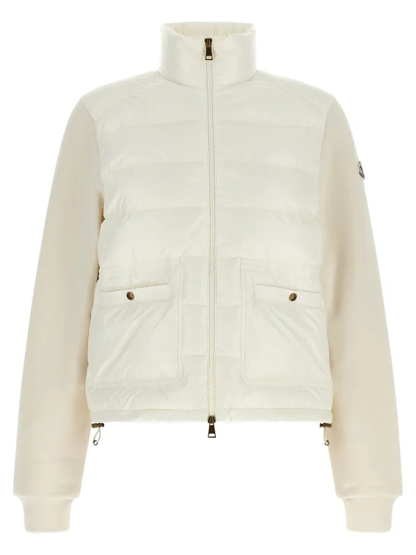 Two-Material Cardigan Sweaters And Cardigans White made by Moncler
