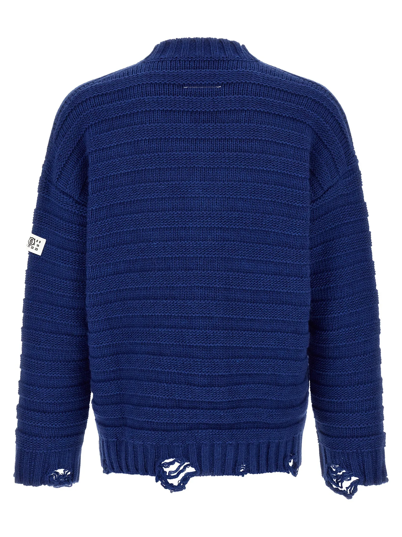 Distressed Wool Cardigan Sweaters And Cardigans Blue sold by Wanan Luxury product image thumbnail 2