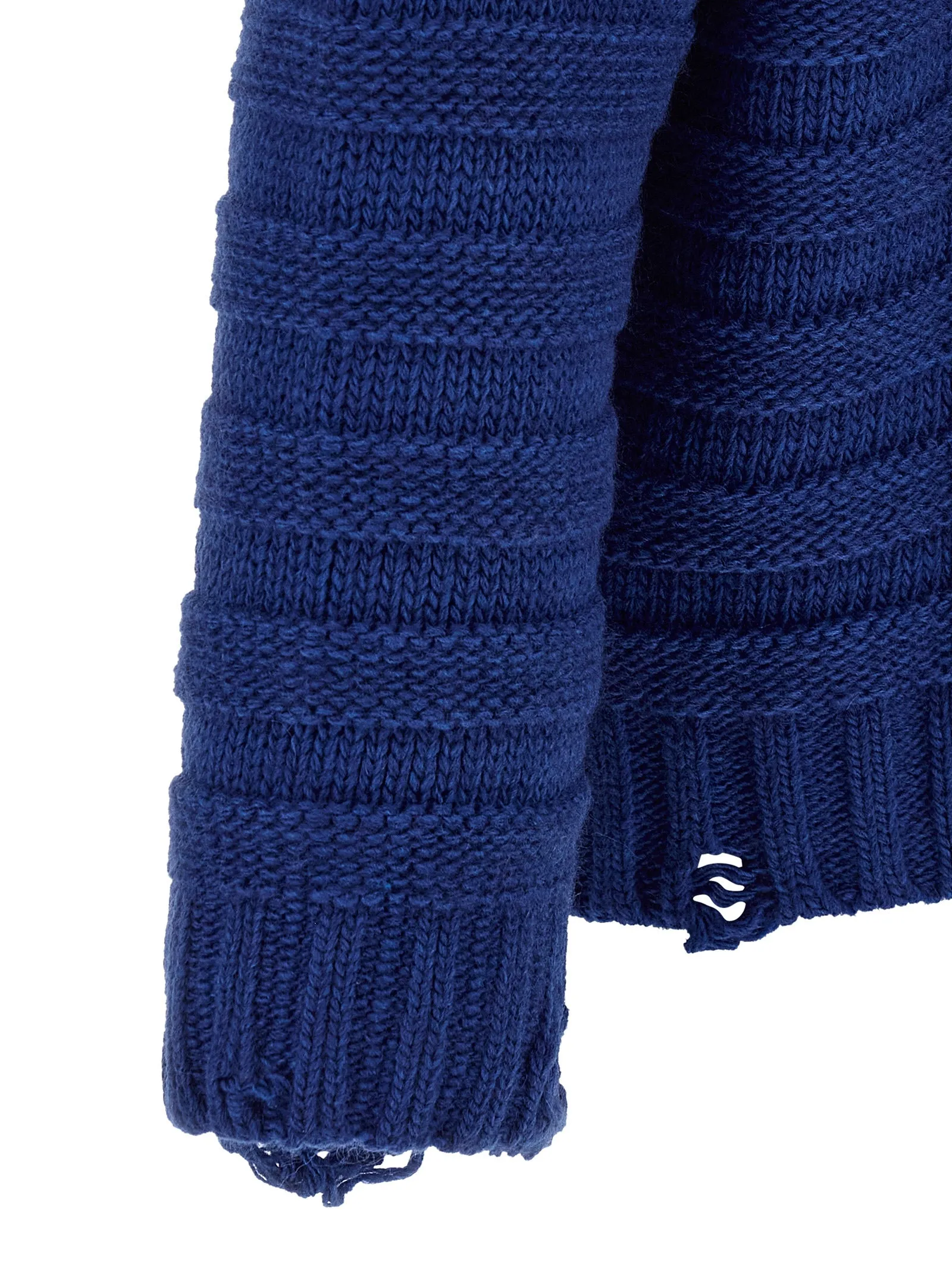 Distressed Wool Cardigan Sweaters And Cardigans Blue sold by Wanan Luxury product image thumbnail 4