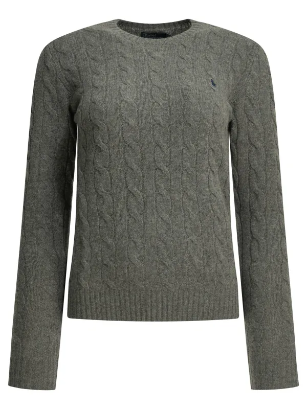 Crew-Neck Sweater With Logo Knitwear Grey made by Polo by Ralph Lauren