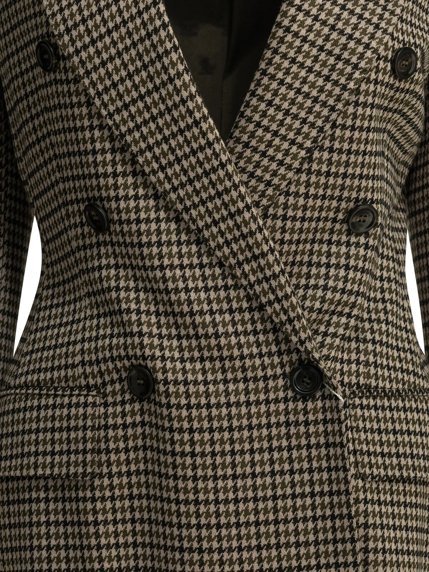 Double-Breasted Houndstooth Blazer Jackets And Coats Brown sold by Wanan Luxury product image thumbnail 3