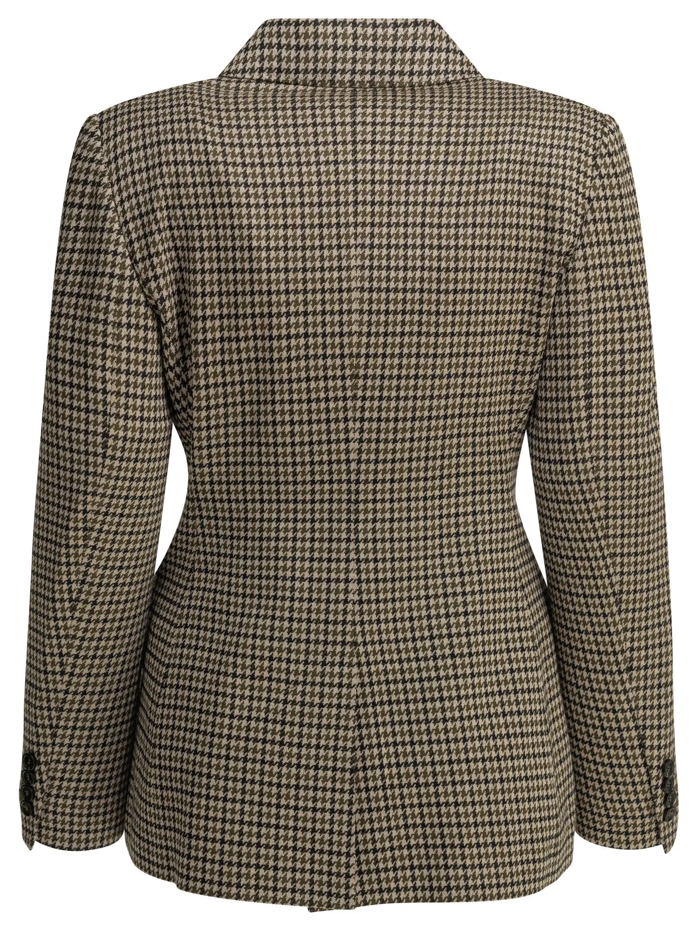 Double-Breasted Houndstooth Blazer Jackets And Coats Brown sold by Wanan Luxury product image thumbnail 2
