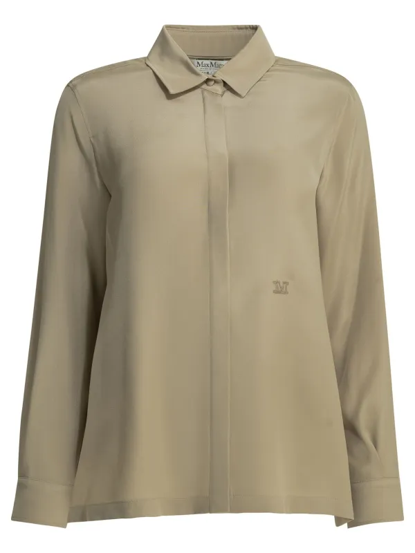 Casual Shirt In Silk CrêPe De Chine Shirts Beige made by MaxMara