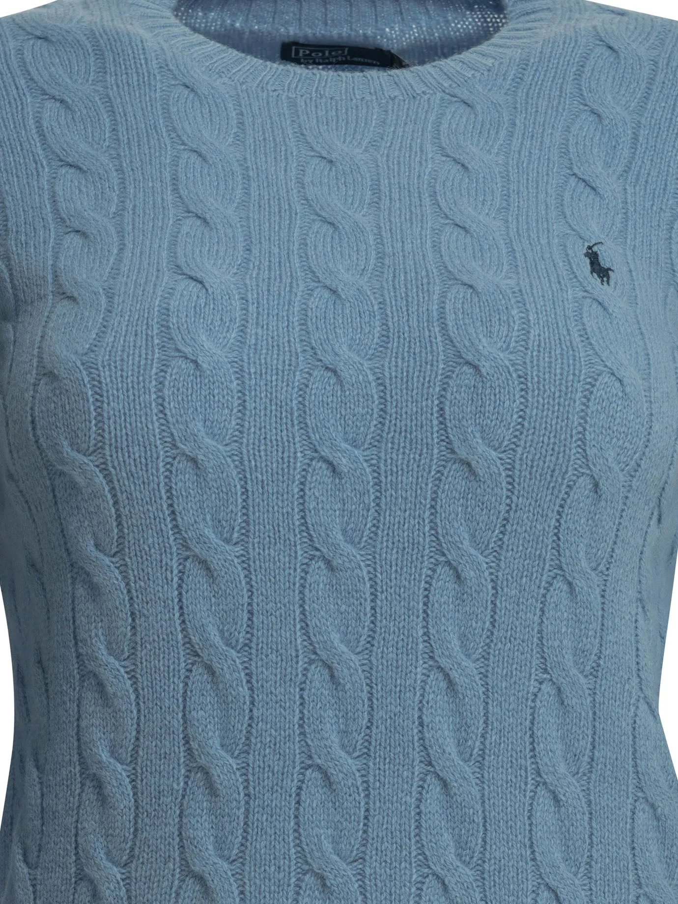 Crew-Neck Sweater With Logo Knitwear Light Blue sold by Wanan Luxury product image thumbnail 3