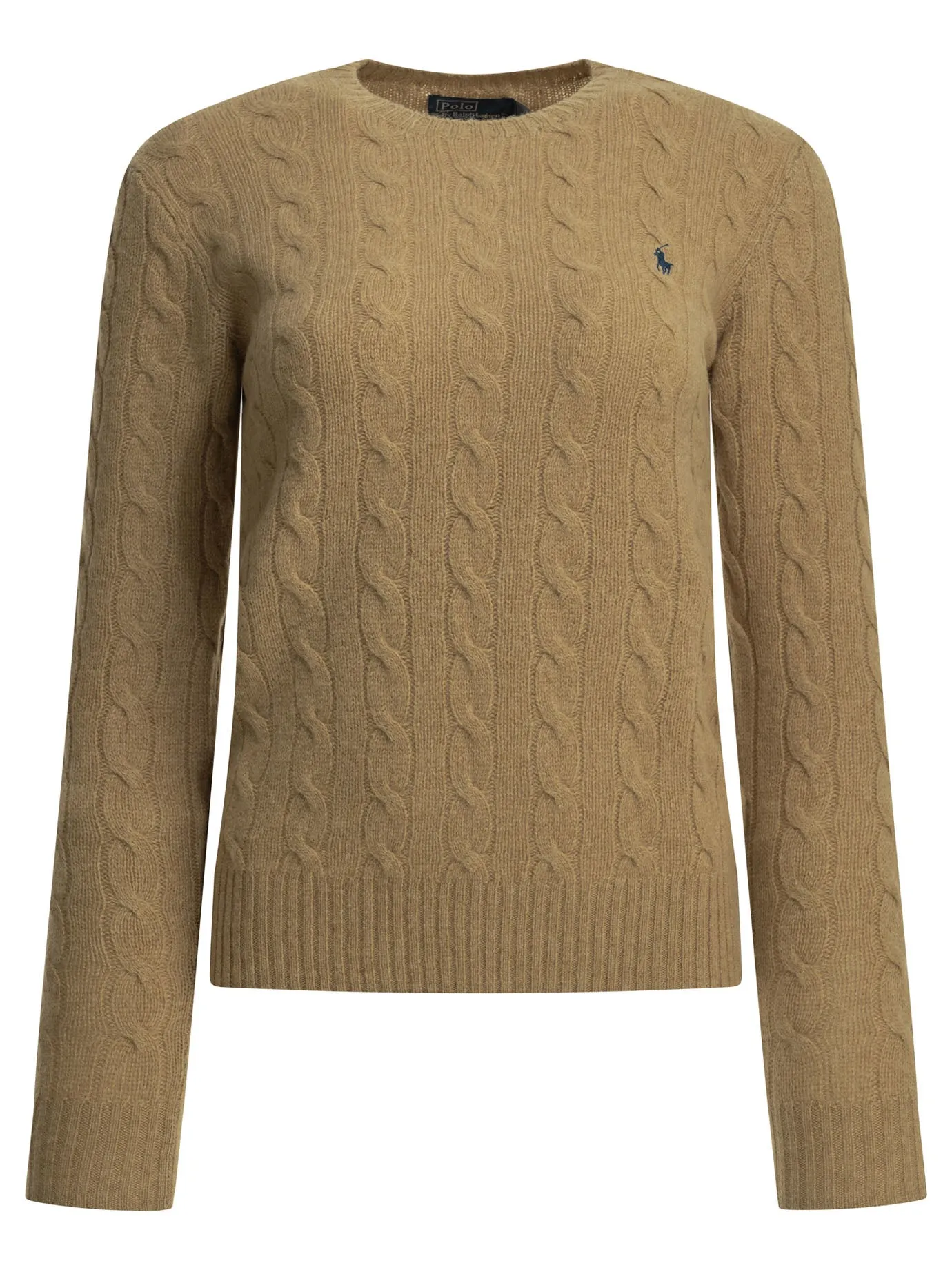 Crew-Neck Sweater With Logo Knitwear Beige sold by Wanan Luxury