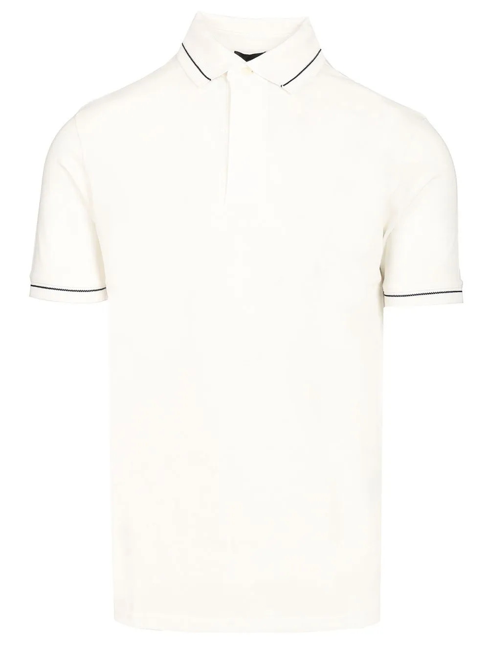 Short-Sleeved Cotton Polo Shirt White sold by Wanan Luxury