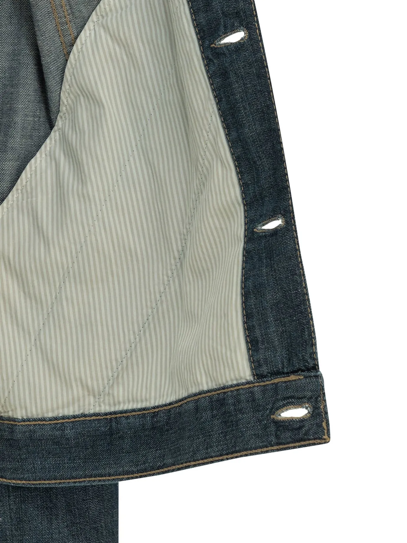 Denim Jacket With Leather Collar Jackets And Coats Blue sold by Wanan Luxury product image thumbnail 4