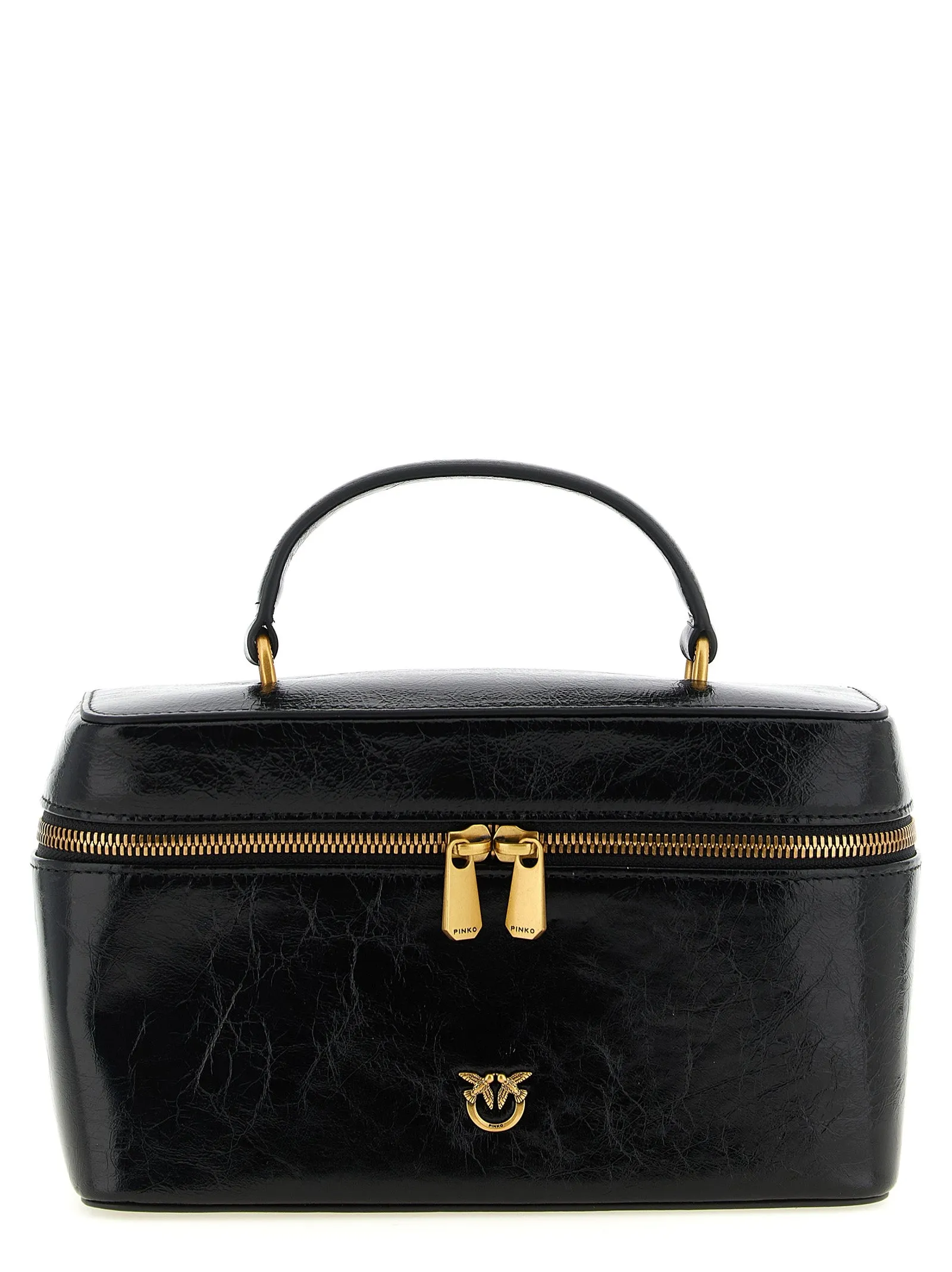 Crumpled Effect Leather Handbag Hand Bags Black sold by Wanan Luxury
