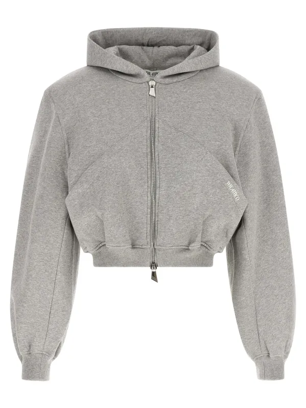 Cropped Hoodie Sweatshirt Gray made by The Attico