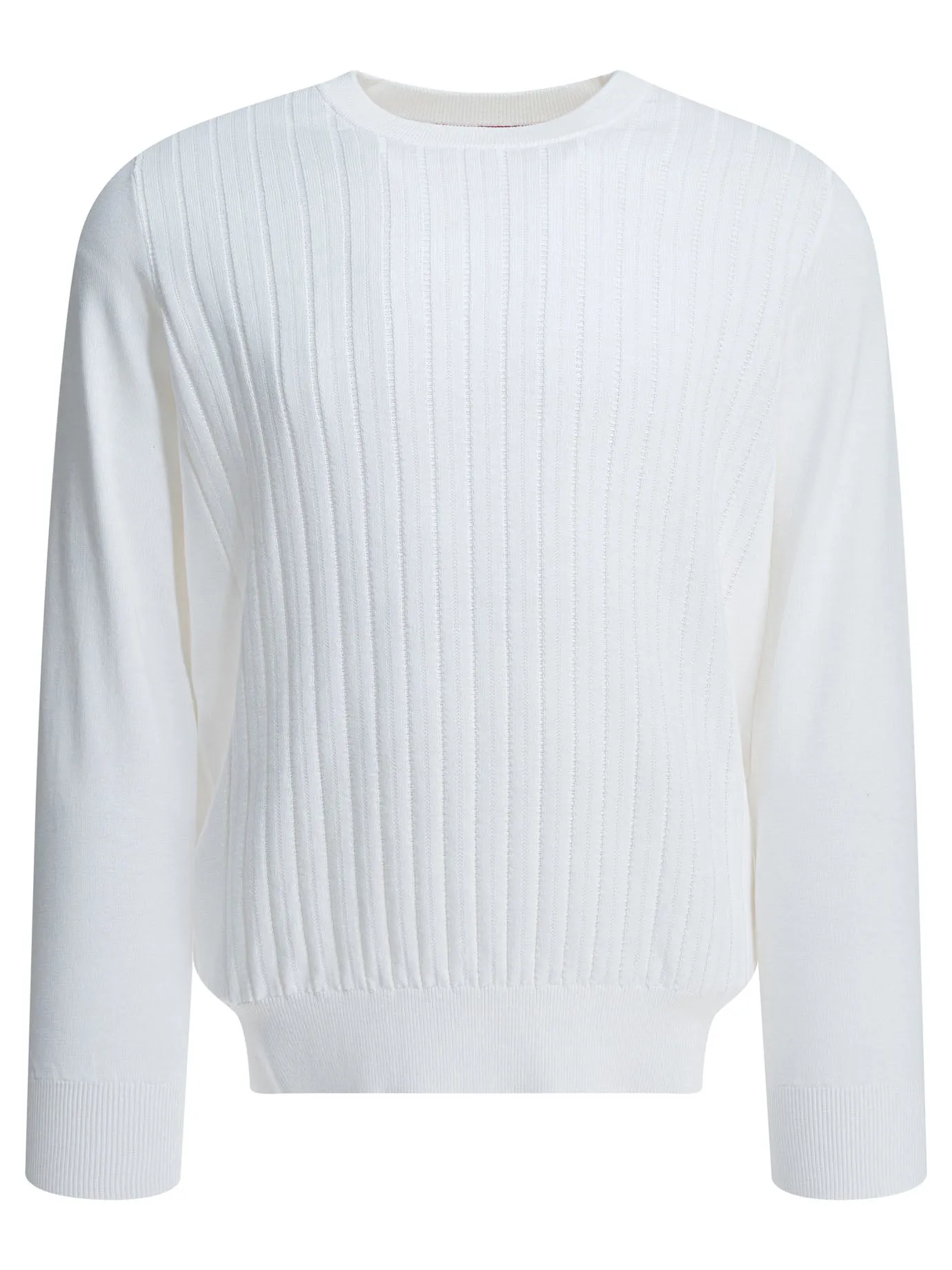 Ribbed Crew-Neck Sweater Knitwear White sold by Wanan Luxury