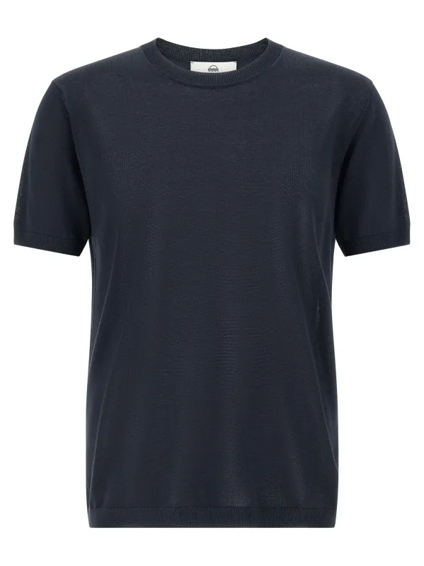Crew-Neck Sweater Sweaters And Cardigans Blue made by Wanan Luxury