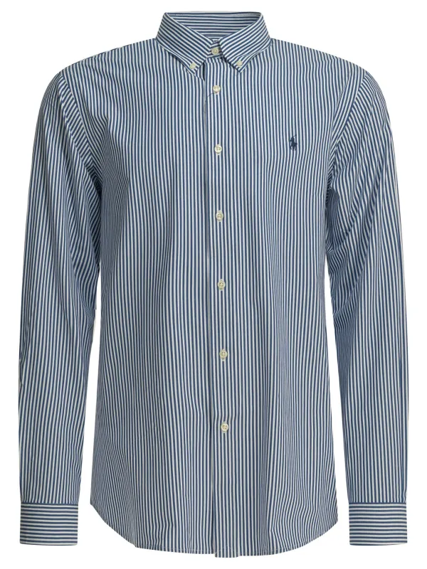Custom-Fit Casual Shirt With Logo Shirts Light Blue made by Polo by Ralph Lauren