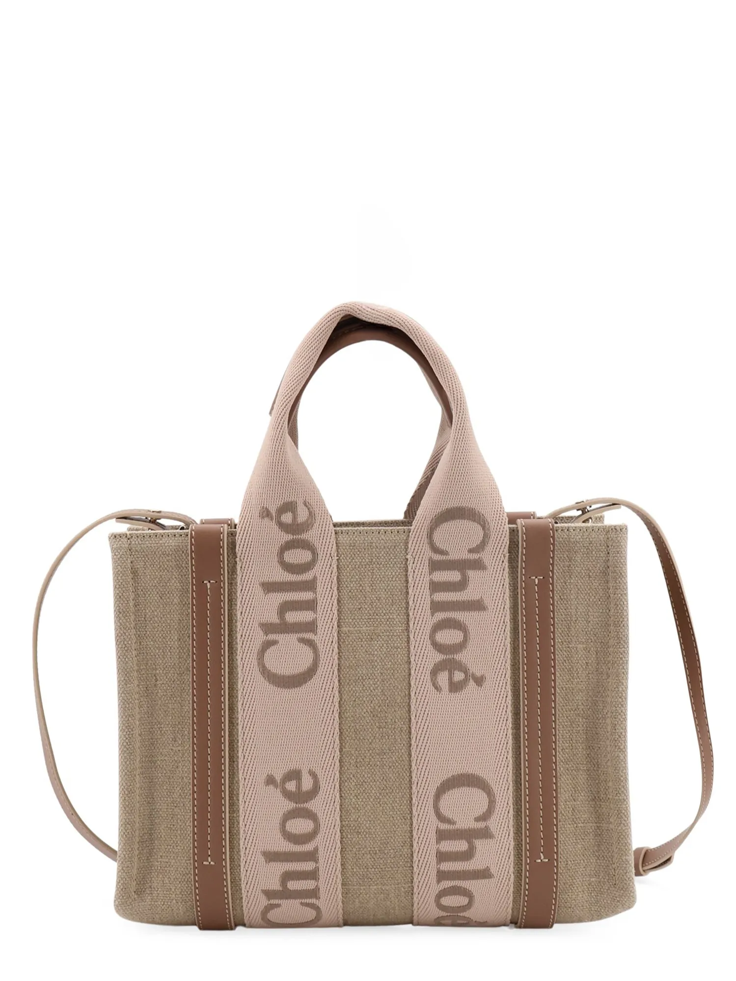 Woody Linen Canvas And Leather Crossbody Bag sold by Wanan Luxury