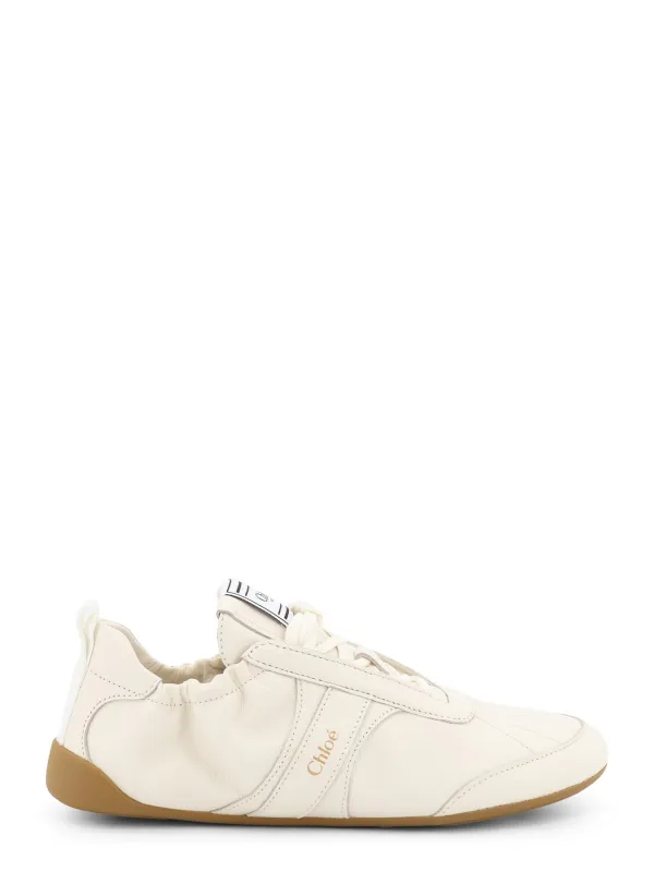 Kick Leather Sneakers With Side Logo made by Chloe