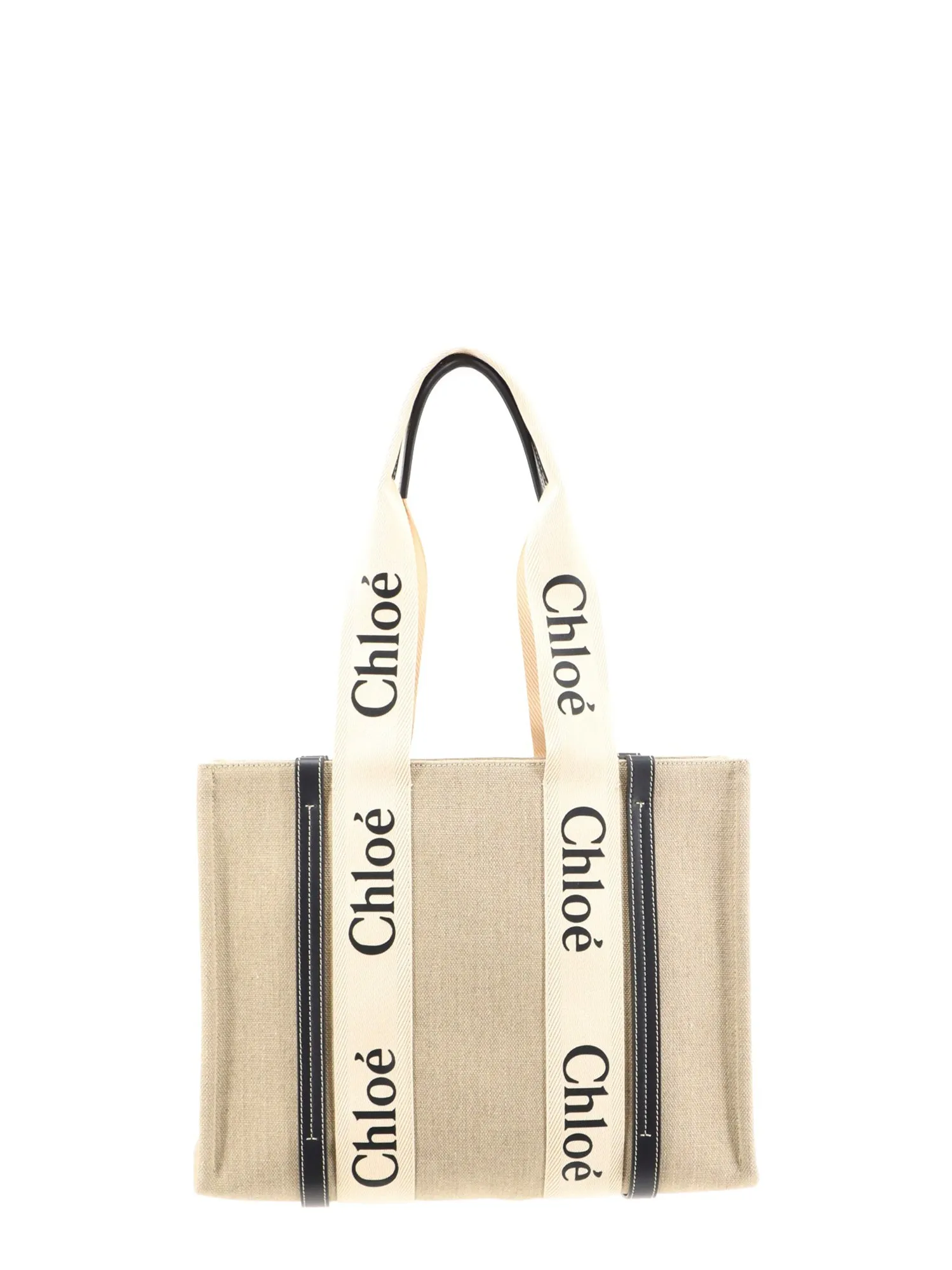 Woody Linen Shoulder Bag With Front Lettering Logo sold by Wanan Luxury
