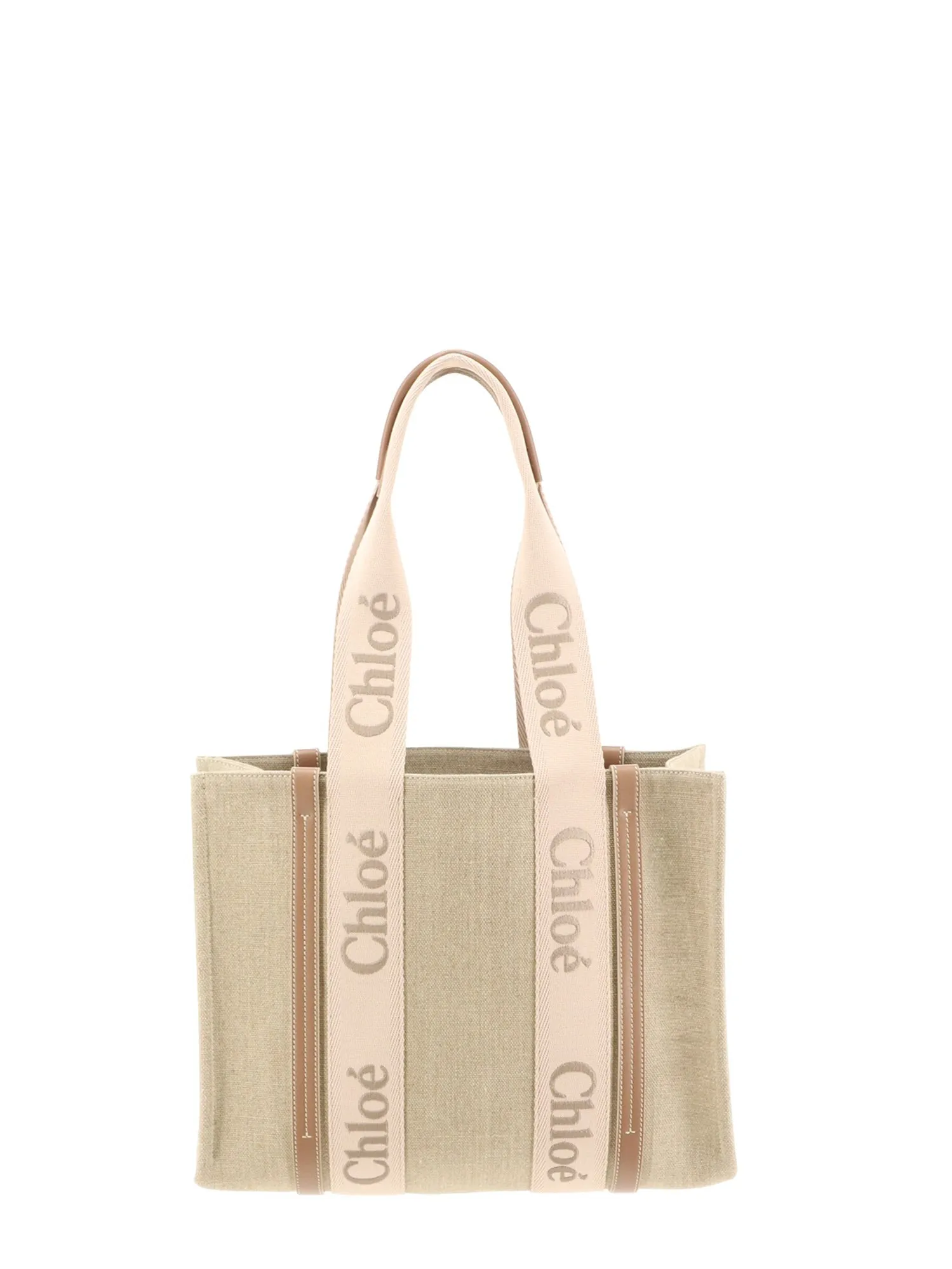 Woody Linen Shoulder Bag With Front Embroidered Logo sold by Wanan Luxury product image thumbnail 2
