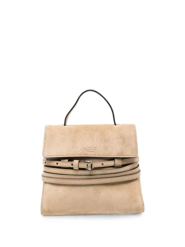 Tie Me Leather Handbag made by Moschino