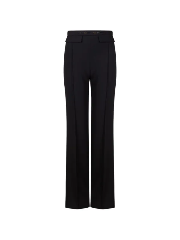Horsebit-Detail Straight-Leg Trousers made by Elisabetta Franchi