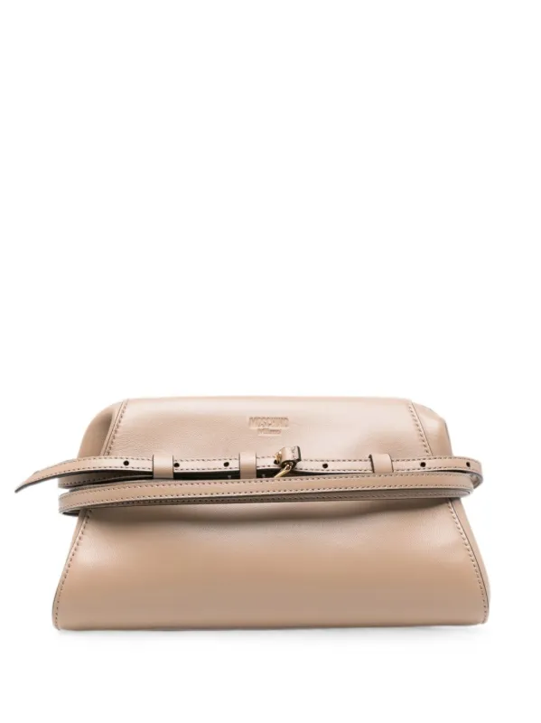 Tie Me Leather Clutch made by Moschino