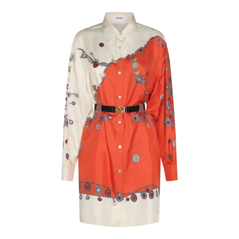 Dresses Orange/White/Gold made by Versace