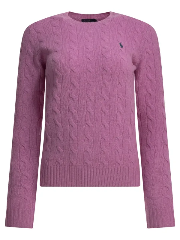 Crew-Neck Sweater With Logo Knitwear Fuchsia made by Polo by Ralph Lauren
